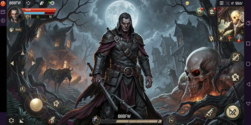 Screenshot gameplay menampilkan suasana horor yang mendebarkan.