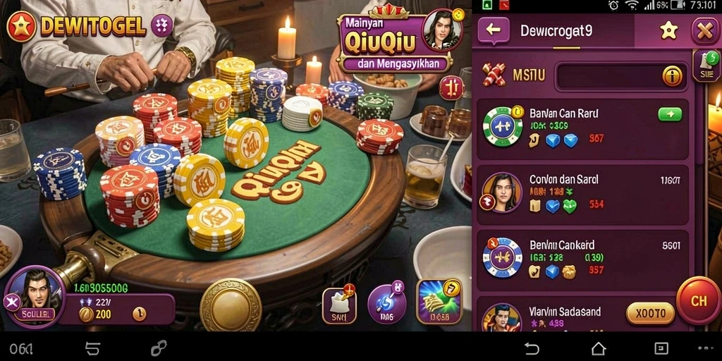 Screenshot gameplay QiuQiu DEWITOGEL yang menegangkan.