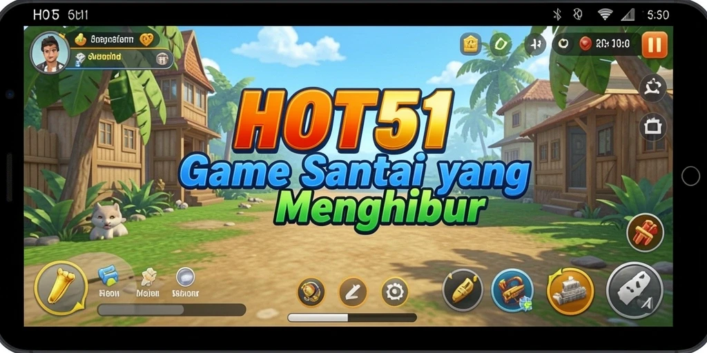Screenshot HOT51 menampilkan gameplay santai yang menghibur dan penuh warna.