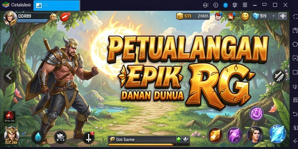 Tampilan gameplay yang menegangkan dalam petualangan RPG.