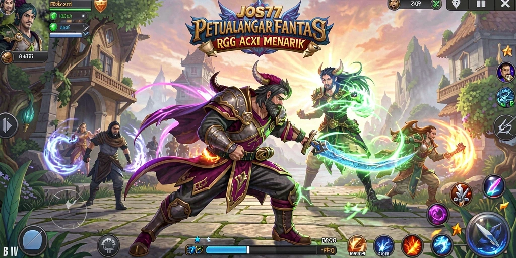 Menampilkan aksi seru dalam petualangan RPG JOS77.