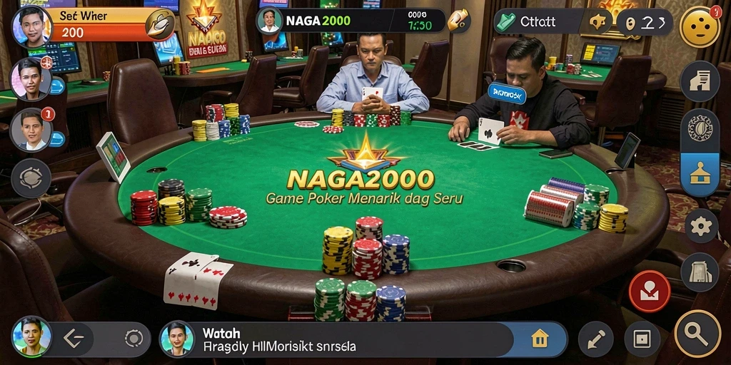 Tampilan gameplay poker yang seru dan mendebarkan di NAGA2000.