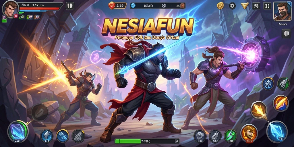 Gameplay seru dalam pertarungan karakter di NESIAFUN.