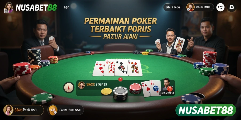 Tampilan gameplay seru NUSABET88 dengan berbagai variasi poker.