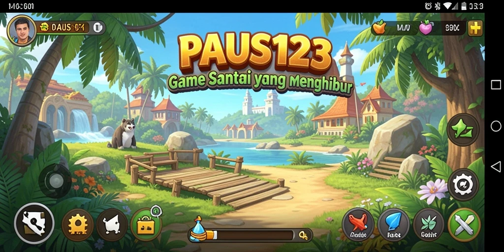 Tampilan gameplay PAUS123 yang ceria dan menghibur.
