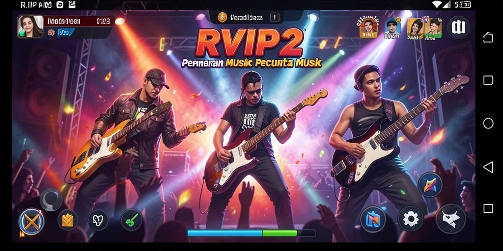 Tampilan gameplay seru dalam memainkan lagu-lagu musik.