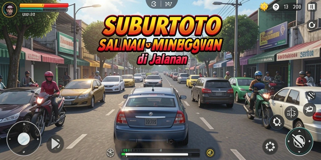 Tampilan gameplay seru dari SUBURTOTO saat balapan di jalanan.