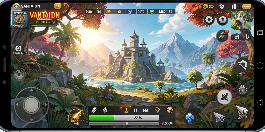 Screenshot gameplay VANTAIDN yang menampilkan keindahan dunia terbuka.